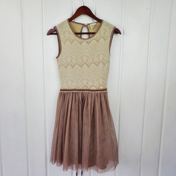 Weston Wear Anthropologie Sz Small Lace Sleeveless Dulcie Tulle Mini Dress - Picture 2 of 12